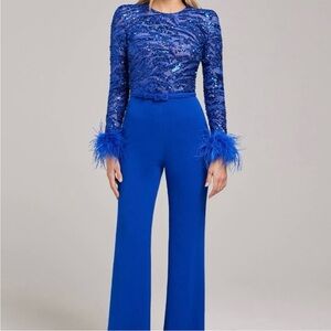 Nadine Merabi Blue Jumpsuit